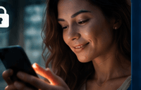 Person using a phone in warm light